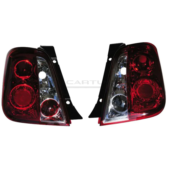 SK Import Ruckleuchten Rot Klare Linse Fiat 500 Fullcartuning