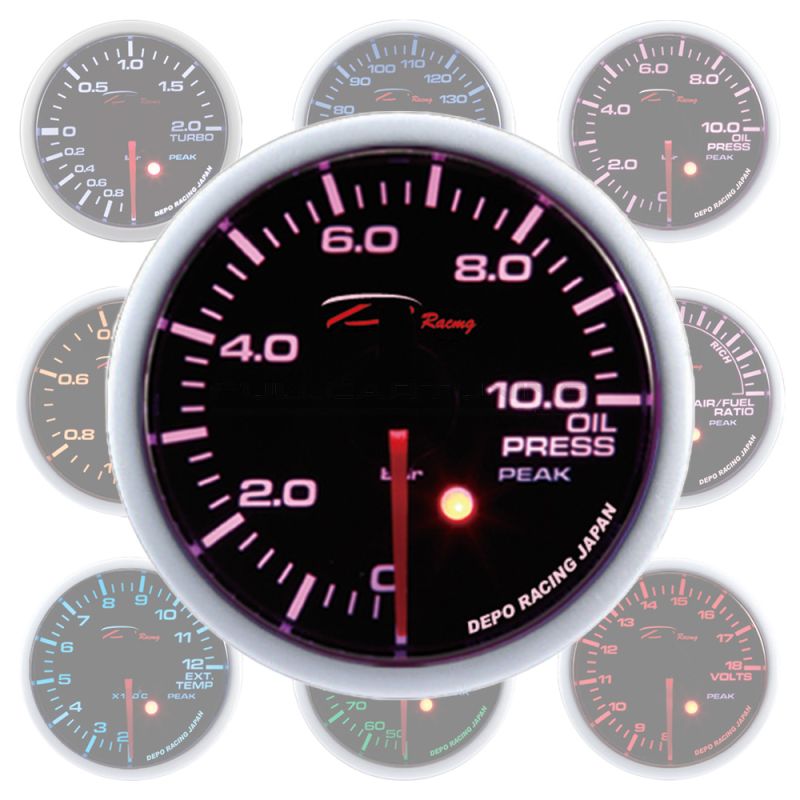 VDO SingleViu 1167 Getriebe Öldruck 25Bar Schwarz 52mm Weiß