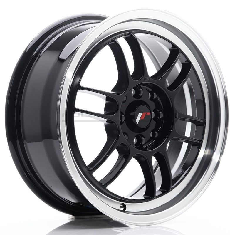 JR-Wheels JR7 Felgen 16 Zoll 7J ET38 4x100,4x114.3 Gloss Black Machined ...