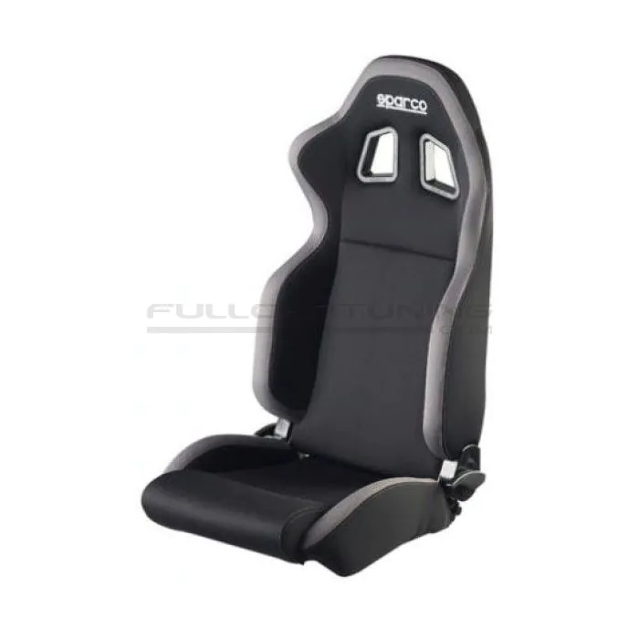 SPARCO Sportsitz R100 MY22 Schwarz Kunstleder + Weiße Nähte (Verstellbar), 009014NRSKY Black