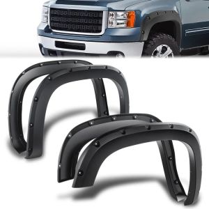 ABS Dynamics Vorne und Hinten Kotflügelverbreiterung Flaches Schwarz ABS Plastik GMC Sierra