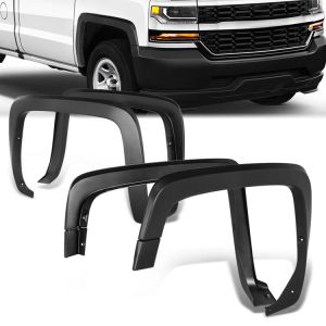 ABS Dynamics Vorne und Hinten Kotflügelverbreiterung Flaches Schwarz ABS Plastik Chevrolet Silverado