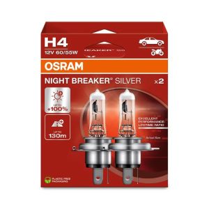Osram Halogenlampen Night Breaker Silver Weiss H4