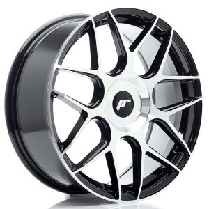 JR-Wheels JR18 Felgen 18 Zoll 7.5J ET20-40 Custom PCD Flow Form Gloss Black Machined Face