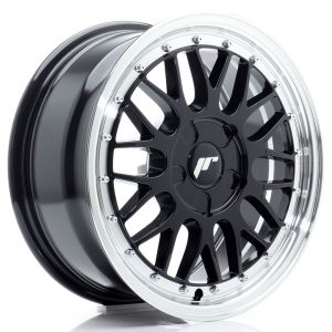 JR-Wheels JR23 Felgen 16 Zoll 7J ET20-45 Custom PCD Gloss Black Machined Lip