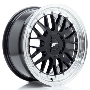 JR-Wheels JR23 Felgen 17 Zoll 8J ET20-45 Custom PCD Flow Form Gloss Black Machined Lip