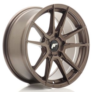 JR-Wheels JR21 Felgen 17 Zoll 8J ET20-35 Custom PCD Flow Form Flat Bronze