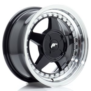JR-Wheels JR6 Felgen 15 Zoll 7J ET20-35 Custom PCD Gloss Black Machined Lip