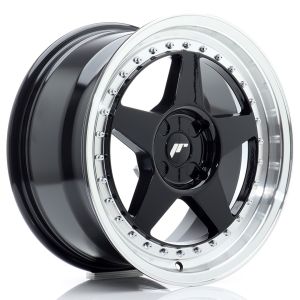 JR-Wheels JR6 Felgen 17 Zoll 8J ET20-35 Custom PCD Gloss Black Machined Lip