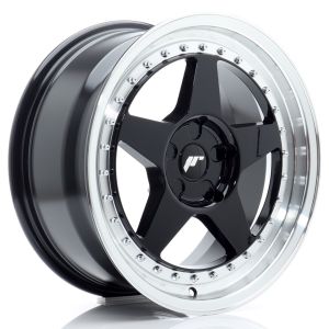 JR-Wheels JR6 Felgen 17 Zoll 8J ET20-35 Custom PCD Gloss Black Machined Lip