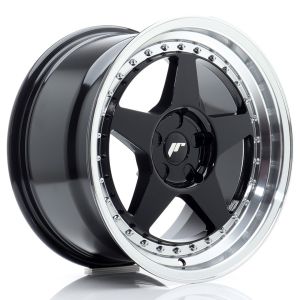 JR-Wheels JR6 Felgen 17 Zoll 9J ET20-35 Custom PCD Gloss Black Machined Lip