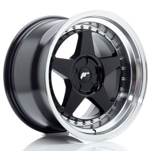 JR-Wheels JR6 Felgen 17 Zoll 10J ET0-20 Custom PCD Gloss Black Machined Lip