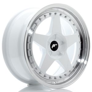 JR-Wheels JR6 Felgen 18 Zoll 8.5J ET20-40 Custom PCD Flow Form White Machined Lip