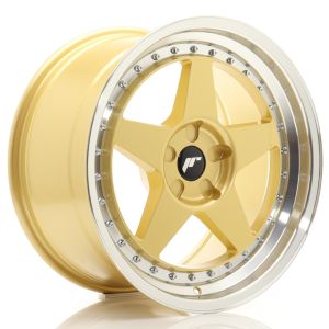 JR-Wheels JR6 Felgen 18 Zoll 9.5J ET20-40 Custom PCD Flow Form Gold Machined Lip