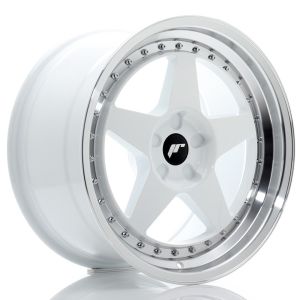 JR-Wheels JR6 Felgen 18 Zoll 9.5J ET20-40 Custom PCD Flow Form White Machined Lip
