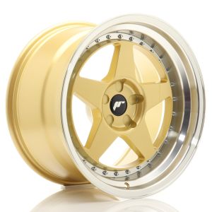 JR-Wheels JR6 Felgen 18 Zoll 10.5J ET0-25 Custom PCD Flow Form Gold Machined Lip