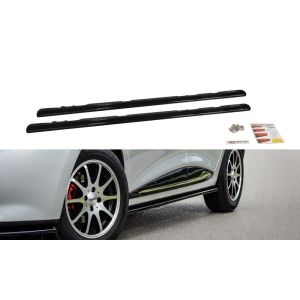 Maxton Seitenschweller Schwarz Glänzend ABS Plastik Renault Clio Pre Facelift