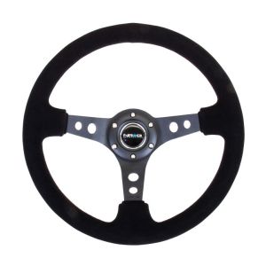 NRG Innovations Lenkrad Schwarze Kreuzstichnaht Schwarz 350mm Wildleder