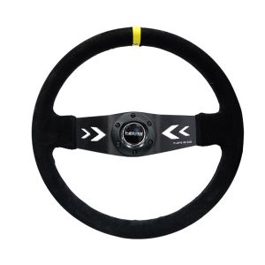 NRG Innovations Lenkrad Schwarze Kreuzstichnaht Schwarz 350mm Wildleder