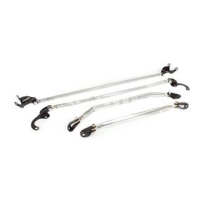 SK-Import Vorne und Hinten Domstrebe Set Of 4 Silber Aluminium Honda Civic,CRX,Del Sol