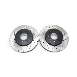 Blox Racing Vorne Bremsscheiben Sport Geschlitzt + Gebohrt Schwarz 262mm Honda Civic,CRX,Del Sol