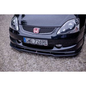 Maxton Vorne Spoilerlippe V1 Schwarz Glänzend ABS Plastik Honda Civic Facelift