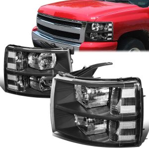 SK-Import Scheinwerfer Schwarzes Gehäuse Klare Linse Chevrolet Silverado