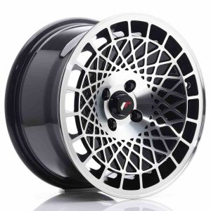 JR-Wheels JR14 Felgen 15 Zoll 8J ET15-25 Custom PCD Guss Gloss Black Machined Face
