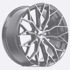 JR-Wheels JR49 Felgen 17 Zoll 8J ET20-40 Custom PCD Guss Gloss Black Machined Face
