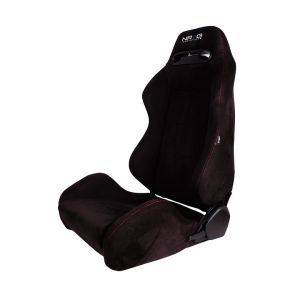 NRG Innovations Sitze Type R Style Verstellbar Schwarz - Rot Wildleder