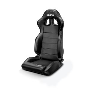 Sparco Verstellbarer Sitz R100 Weiße Kreuzstichnaht MY22 Weiss Kunstleder