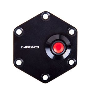 NRG Innovations Horn Abdeckplatte Hexagonal Style Schwarz - Rot Aluminium