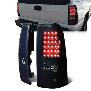 SK-Import Hinten Rücklicht LED Schwarzes Gehäuse Getöntes Glas ABS Plastik Chevrolet, GMC