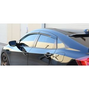 SK-Import Vorne und Hinten Side Window Visor Mugen Style Getönt Plastik Honda Civic
