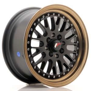 JR-Wheels JR10 Felgen 15 Zoll 7J ET30 4x100,4x108 Flat Black Bronze Lip