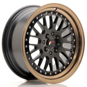 JR-Wheels JR10 Felgen 16 Zoll 7J ET30 4x100,4x108 Flat Black Bronze Lip
