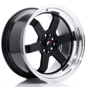 JR-Wheels JR12 Felgen 17 Zoll 9J ET25 5x100,5x114.3 Gloss Black Machined Lip