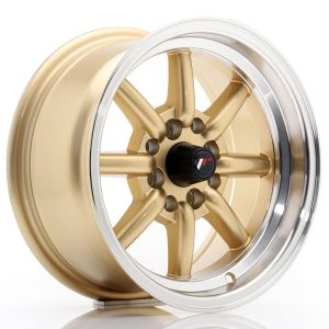 JR-Wheels JR19 Felgen 14 Zoll 7J ET0 4x100,4x114.3 Gold Machined Lip