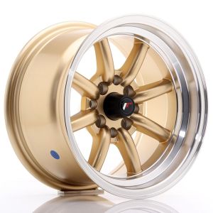JR-Wheels JR19 Felgen 14 Zoll 8J ET-13 4x100,4x114.3 Gold Machined Lip