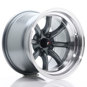 JR-Wheels JR19 Felgen 15 Zoll 10.5J ET-32 4x100 Gun Metal Machined Lip