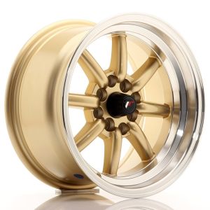 JR-Wheels JR19 Felgen 15 Zoll 8J ET0 4x100,4x114.3 Gold Machined Lip