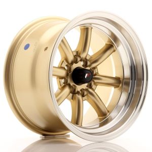 JR-Wheels JR19 Felgen 15 Zoll 9J ET-13 4x100,4x114.3 Gold Machined Lip