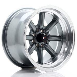 JR-Wheels JR19 Felgen 15 Zoll 9J ET-13 4x100,4x114.3 Gun Metal Machined Lip
