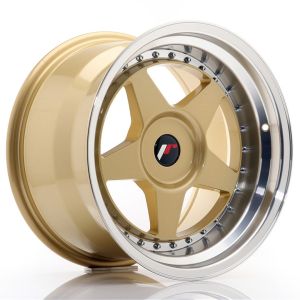 JR-Wheels JR6 Felgen 17 Zoll 10J ET20 Custom PCD Gold Machined Lip