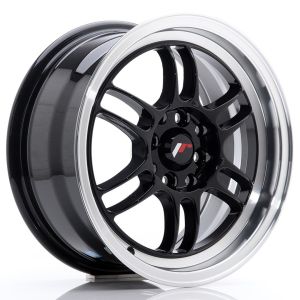 JR-Wheels JR7 Felgen 15 Zoll 7J ET38 4x100,4x114.3 Gloss Black Machined Lip