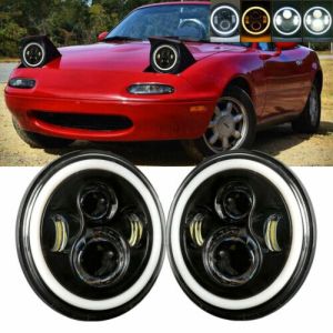SK-Import Scheinwerfer Angel Eyes Schwarzes Gehäuse 7 Inch Jeep, Mazda