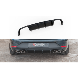 Maxton Hinten Diffusor V3 Schwarz Glänzend ABS Plastik Seat Leon Facelift