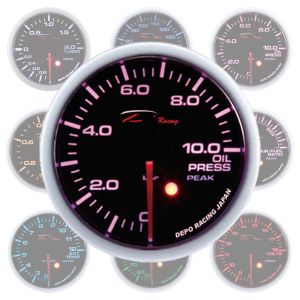 Depo Racing Anzeige SKPK-Serie Schwarz 52mm Öldruck