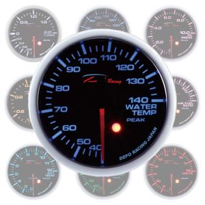 Depo Racing Anzeige SKPK-Serie Schwarz 52mm Wassertemperatur