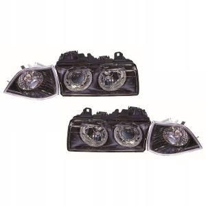 DEPO Scheinwerfer Angel Eyes Schwarzes Gehäuse BMW 3-serie